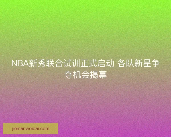 NBA新秀联合试训正式启动 各队新星争夺机会揭幕